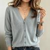 Women's Long Sleeve Knitted Cardigan: Plus Size Spring-Summer Sweater Coat