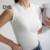 Women's Tank Top Sleeveless Cotton High Neck Crop Top Ribbed Slim Fit Basic Shirt Spring Summer Casual Outfit