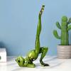 Yoga Frog Figurine Resin Couple Frog Ornament Collectible Desktop Frog Statue for Frog Lovers Gift Home Office Decoration