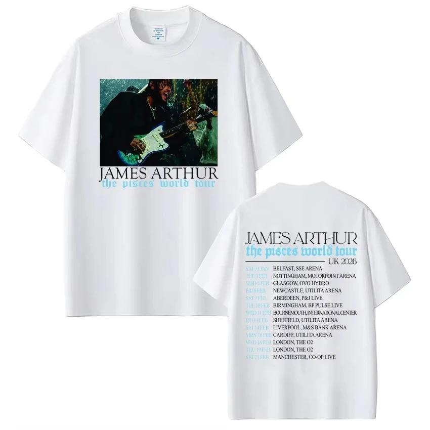 Unisex Printed TShirt Rapper James Arthur Pisces World Tour 2026 Hip Hop Casual Cotton Streetwear Tee L