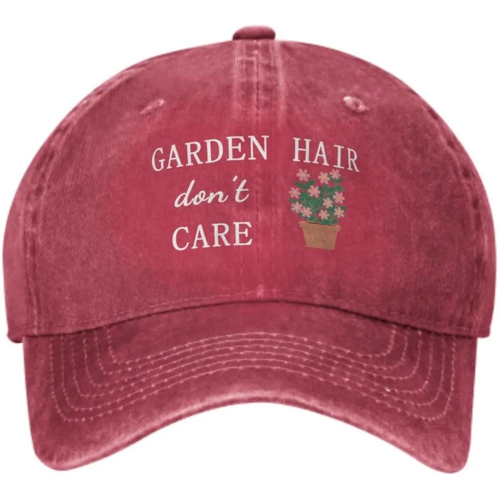 Garden Hair Don't Care Hat Baseball Cap Retro Garden Hat for Women Adjustable Outdoor Gardener Gift for Women