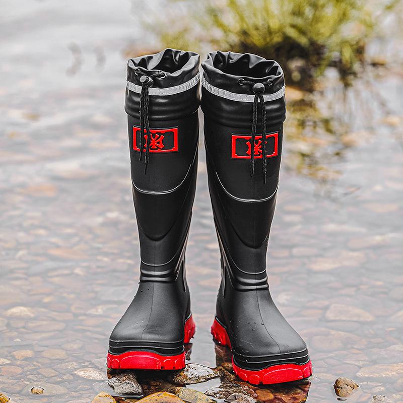 Men's Versatile High-Top Waterproof Non-Slip Rain Boots for Outdoor Activities and Fishing