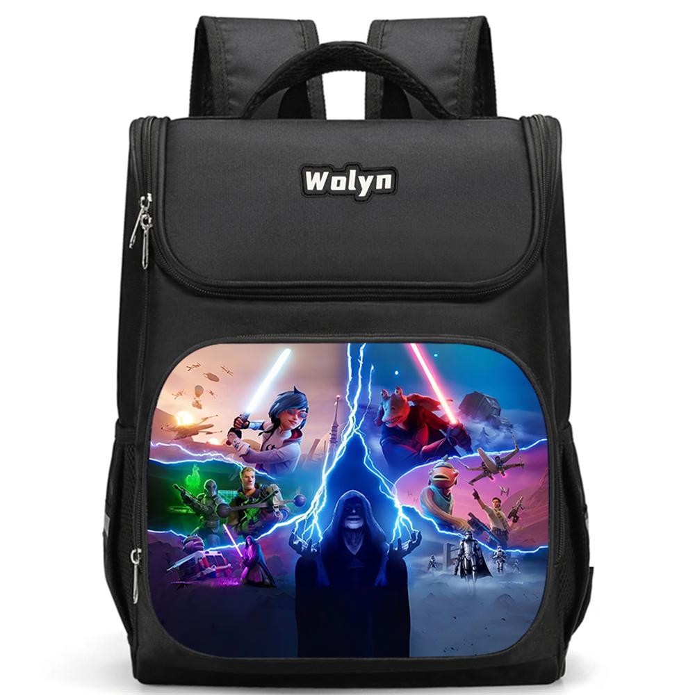 FORTNITE Cartoon Kids School Bag, Large Capacity & Multi Compartment Durable Backpack for School & Daily Use,Boys&Girls Age 5-10