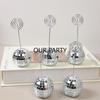 5Pcs 70s Mirror Disco Ball Theme Card Holder Message Table Number Name Card Clips for Bachelorette Wedding Birthday Party Decor