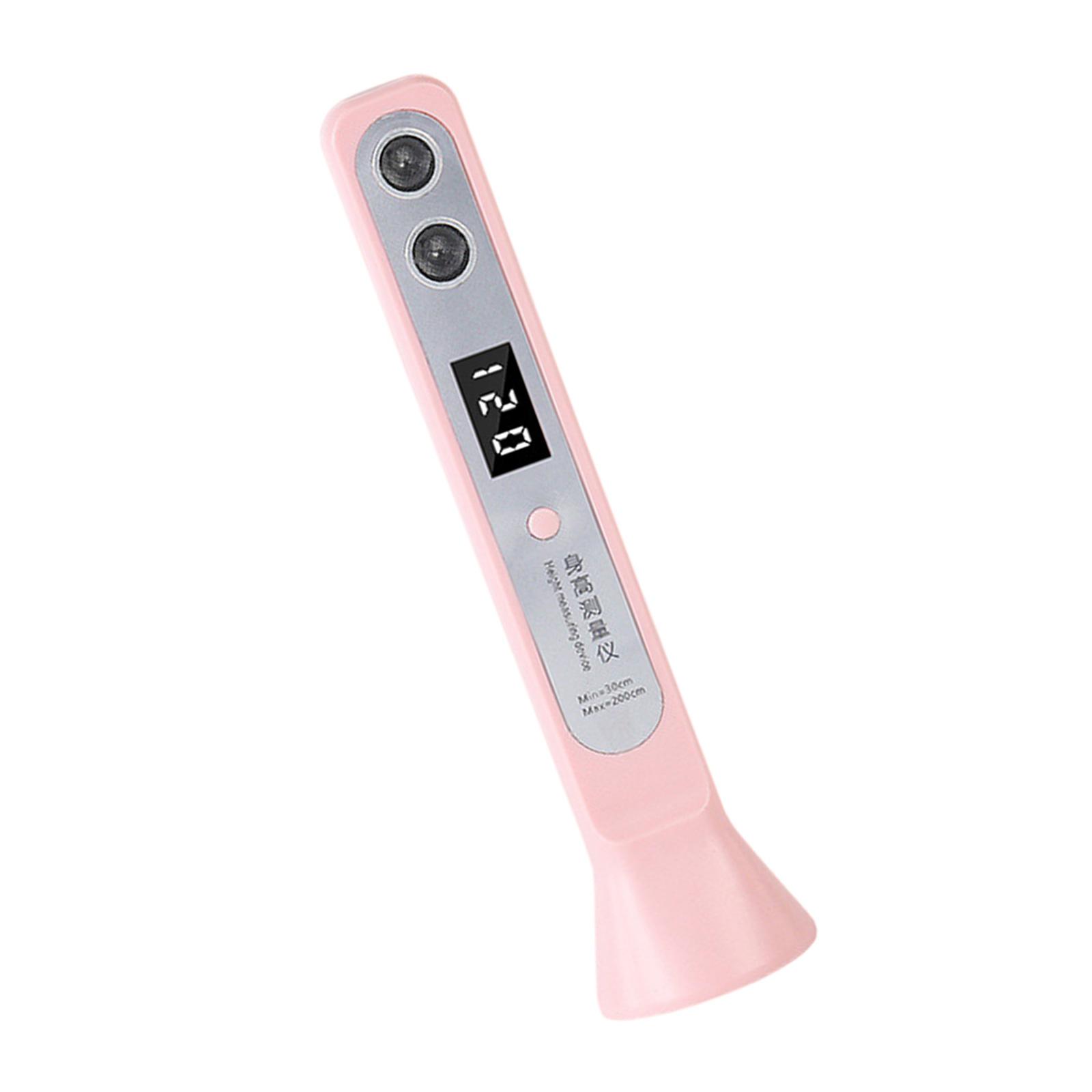 

Портативный перезаряжаемый ультразвуковой стадиометр для точного измерения роста, цифровой ростомер со светодиодным дисплеем розовый