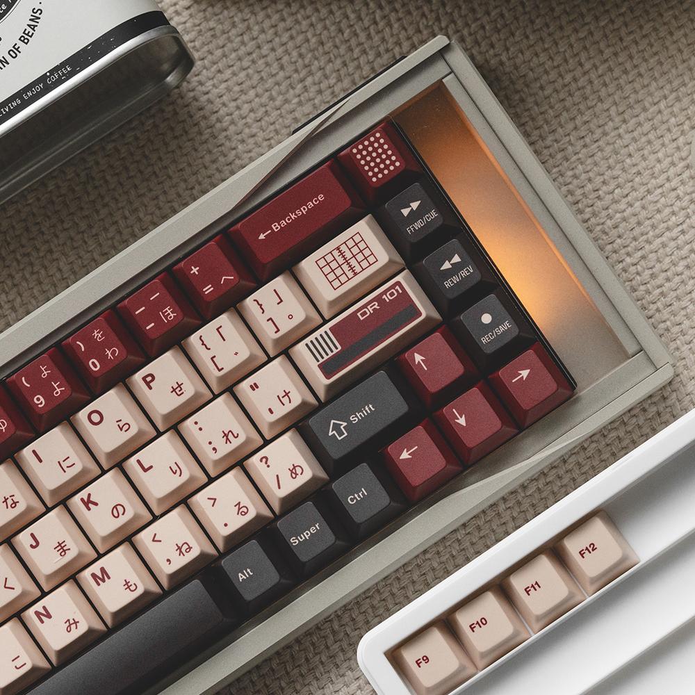 Retro DR101 Theme Keycap Set 145key PBT Originate Custom Personalized Keyboard Cap Cherry Profile KeyCap for Mechanical Keyboard
