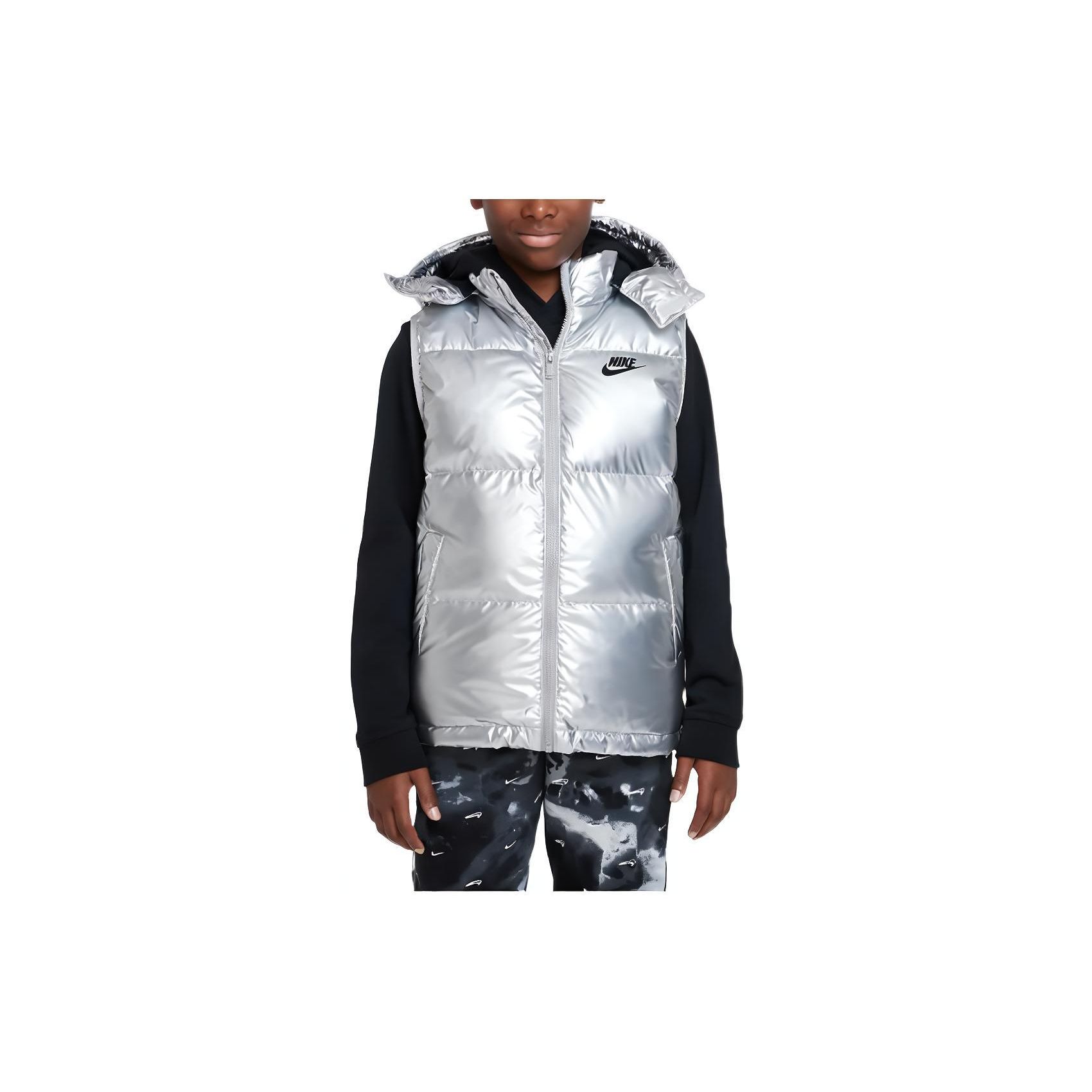 

Nike Kids Metallic Silver Down Vest DZ9728-048 M