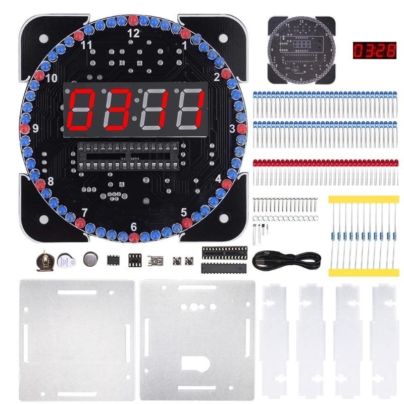 Digital Electronic Clock Soldering Set With Seven Offline Animations And Auto Dimming For Gifts And Workshops