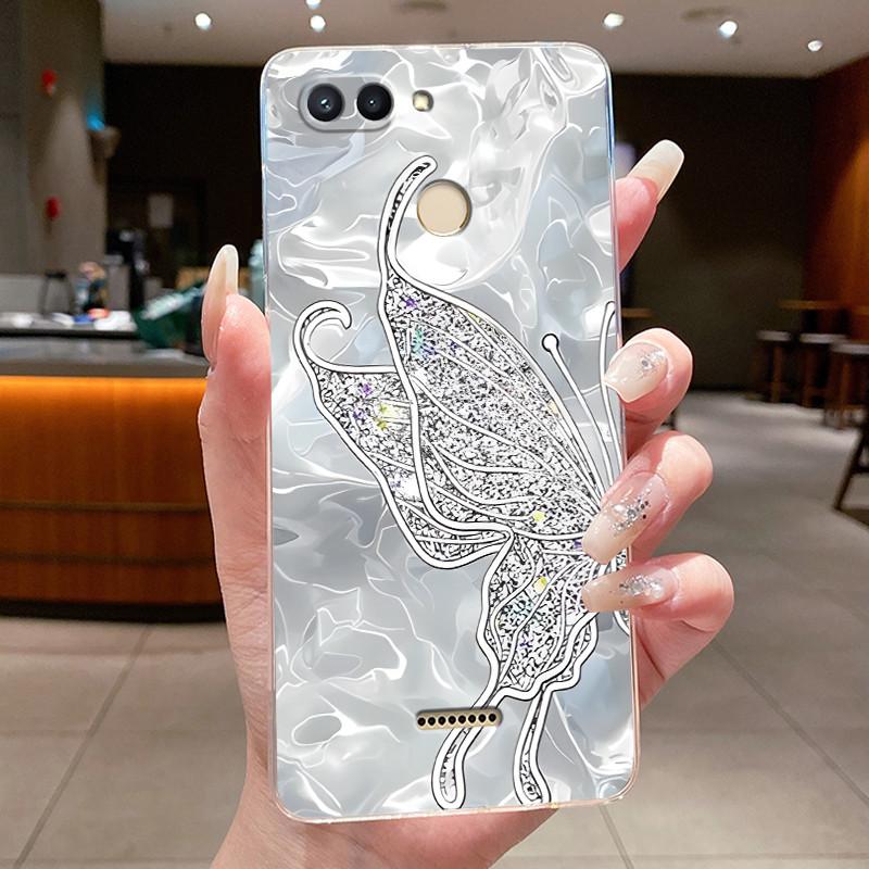 For Xiaomi redmi 6 6A 5A 4A 4X Case Clear Luxury Fashion Butterfly Flower TPU Soft Silicone Casing Cover Transparent Phone Case