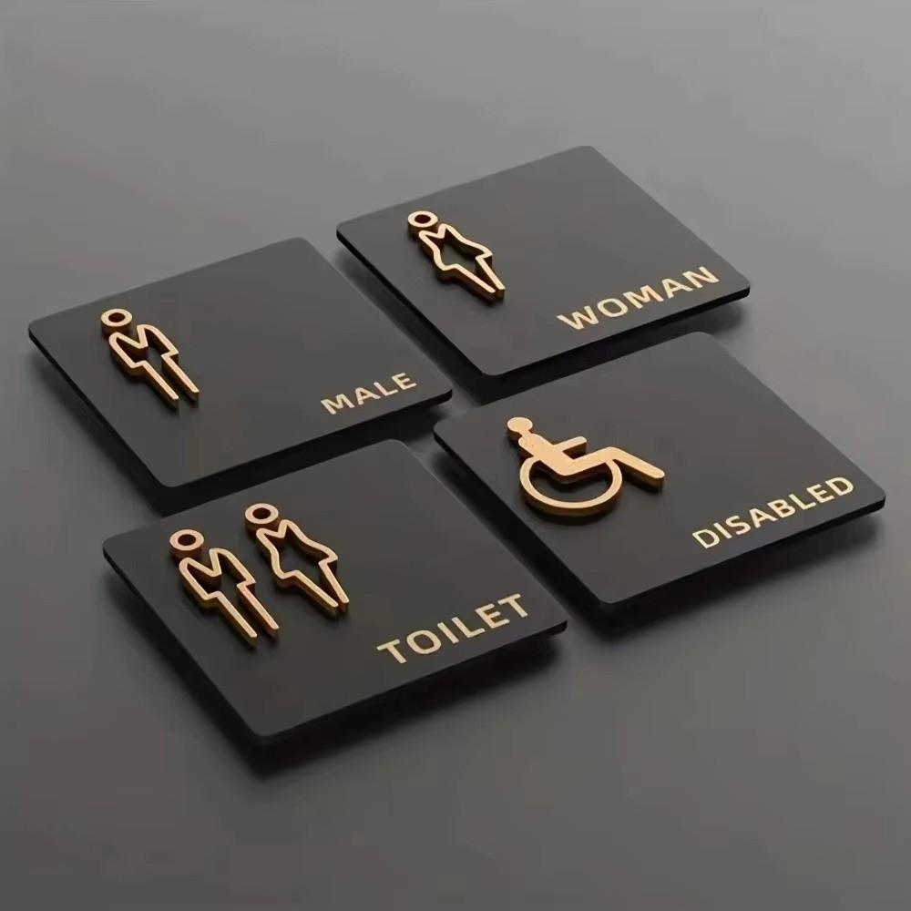 15*15CM Bathroom Indicator Sign Hanging Style Door Number Sign New Restroom Sign Public Toilet