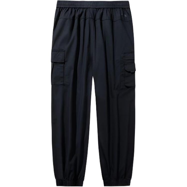 Anta X National Geographic Outdoor Series Solid Color Mid-Rise Comfortable Breathable Versatile Jogger Knit Sports Pants Men bottoms Black 152446506-2