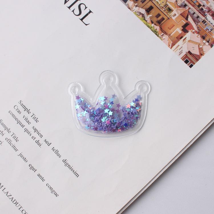 DIY PVC Glitter Crown Hair Clips and Ties for Clothing Accessories
