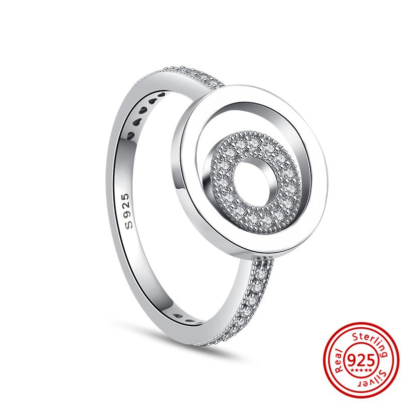 Argent Sterling 925 Cuivre Cœur Étincelant Zircon Flèche Vague Amour Éternel Infini Bagues de Couple Mariage Fiançailles Fête Zircon Cadeau