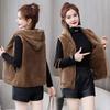 Hooded Fleece Vest Jacket Autumn Winter Women Sleeveless Jacket Lady Casual Warm Soft Waistcoat Female