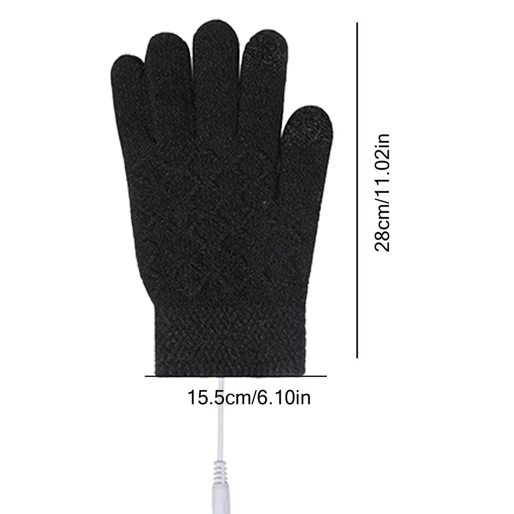 

Heating Gloves Touchscreen USB Electric Mittens Heated Gloves For Women For Men Women Kids Camping Football Motorcycle Work чорний
