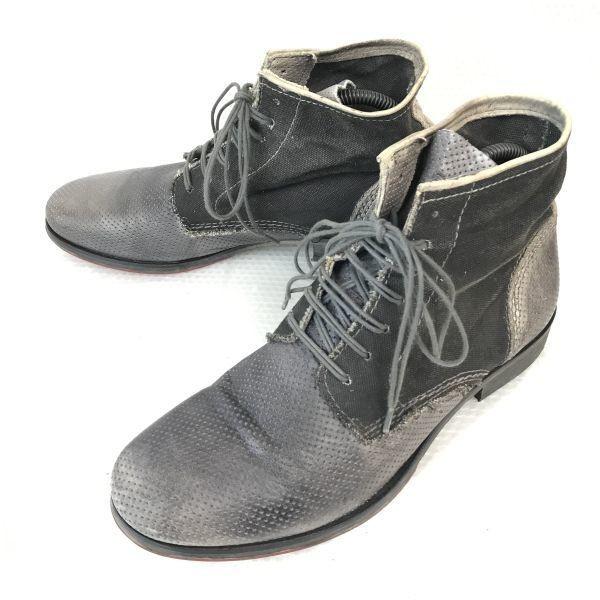 

DIESEL 3-Type Leather Short Boots 40 25.0 Gray Made in Portugal Shoes Boots