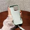 For iPhone 16 Pro Case Soft Microfiber Lining Liquid Silicone+PC Phone Cover with Wrist Strap