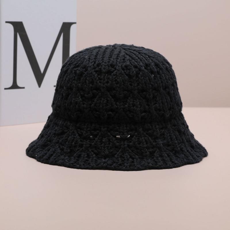 

Осень и зима новая модная универсальная ретро куполообразная полая шляпа-панама вязаная для маленького большого обхвата головы one size fits all чёрный