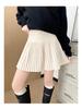 2026 New Petite Women's Grey Woolen A-line Pleated Short Skirt - Fluffy & Slimming Spring Style