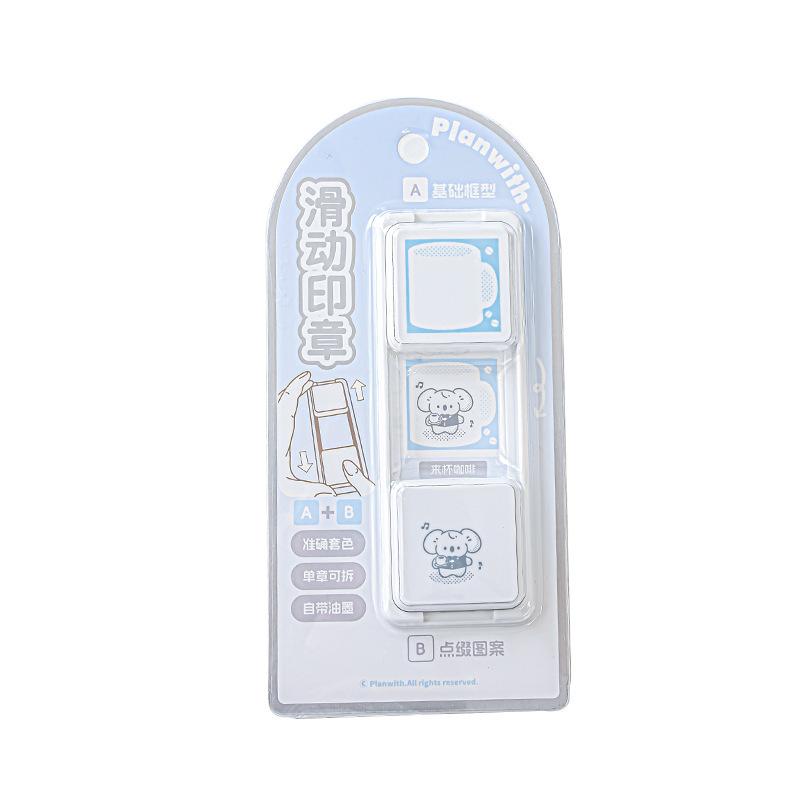 Sliding Stamp Japanese Cute Hand Account Stamp with Sliding Detachable Decorative Annotation Diagram
