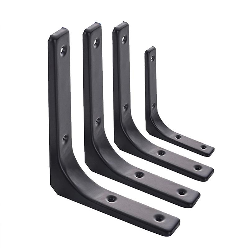 Helf Brackets L-Shaped Floating Wall Shelves Black And White Stainless Steel Bore Stand Bracket Support Hardware Home