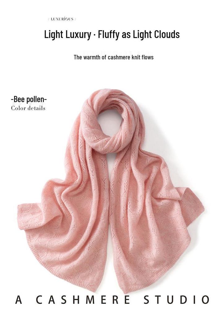 Women's 100% Pure Cashmere Scarf: Versatile, Warm, and Simple Solid Color for Autumn/Winter Neck Protection.