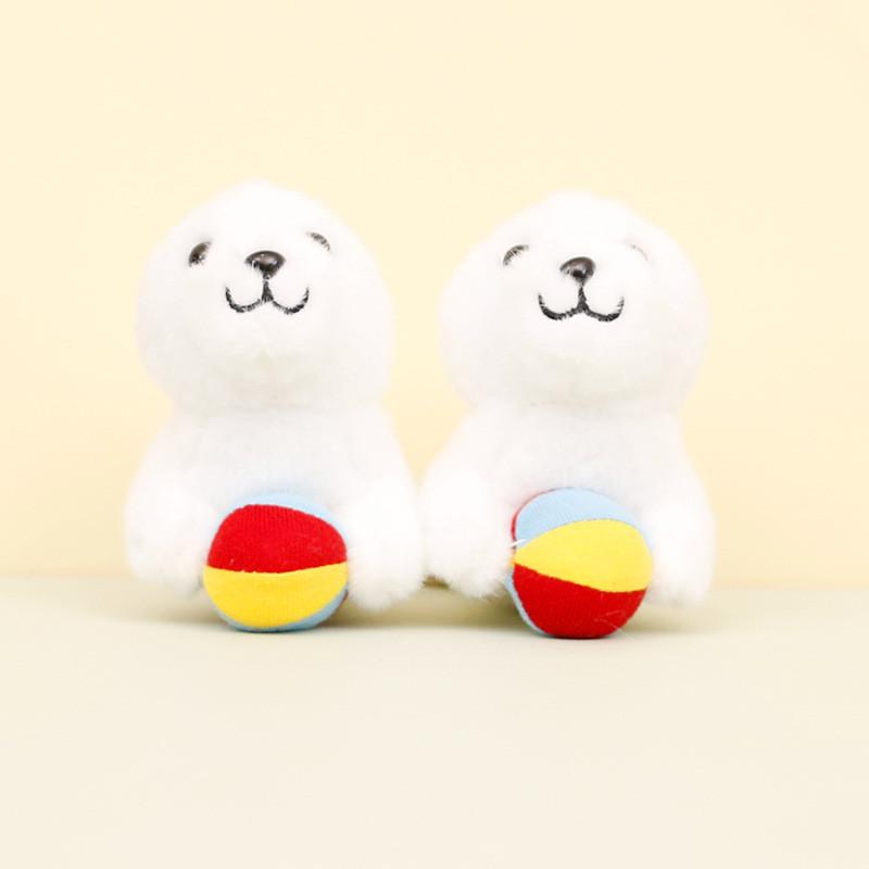 Cute Seal Plush Keychain Fluffy Toy Ultra-soft Stuffed Animal Bag Accessory