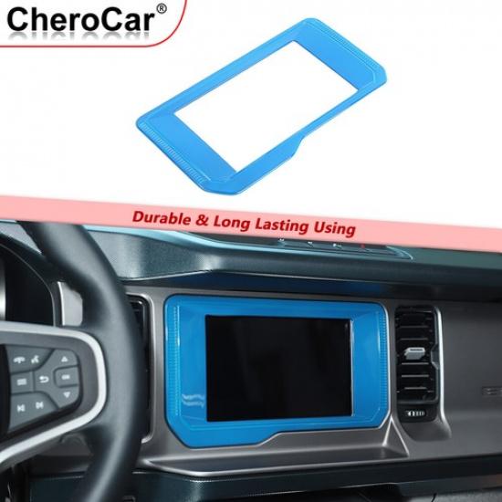 Light Blue Central Console GPS Navigation Panel Frame Trim Cover For Bronco 21+