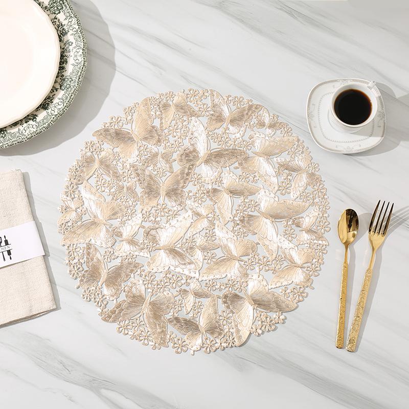 Butterfly Coaster Placemat Heat Resistant Waterproof Dining Coffee Table Cup Mat For Home Party Decoration