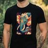 T-Shirt Men Elephant In Anime Style Motif Cotton Size XS To 5XL