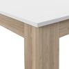 Table à manger PILVI - 4 personnes - Blanc et chêne sonoma - L 140 x P 90 x H 75 cm
