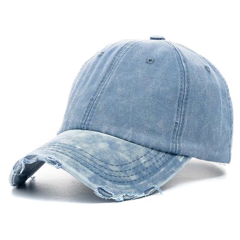 Casquette de Baseball unisexe en coton délavé, de haute qualité, en Denim uni, ajustable, décontractée, pour l'extérieur, Streetwear, à la mode, nouvelle collection