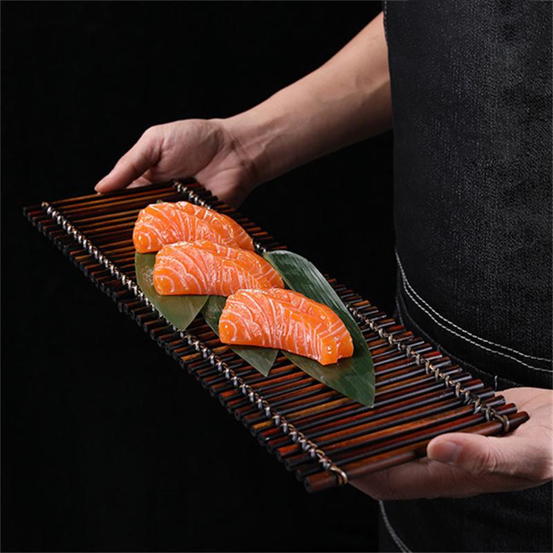 Japanese Material Placement Plate Decorative Sashimi Bamboo Chops Bamboo Fence Seafood Pose Props Decorations and Ornaments