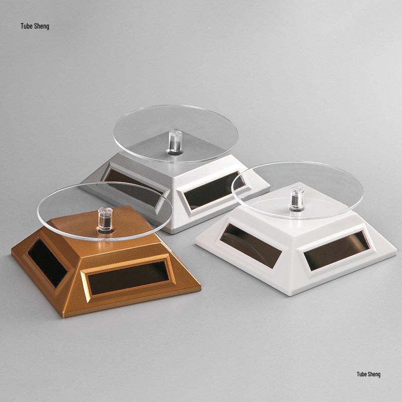Solar-Powered Rotating Display Stand for Jewelry, Ornaments, Jade, and Watches