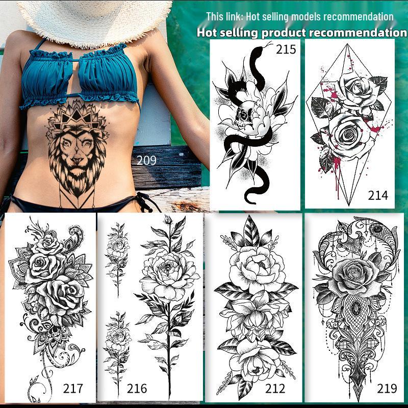 Cartoon Waterproof Full and Half Arm Tattoo Stickers with Creative Color Designs