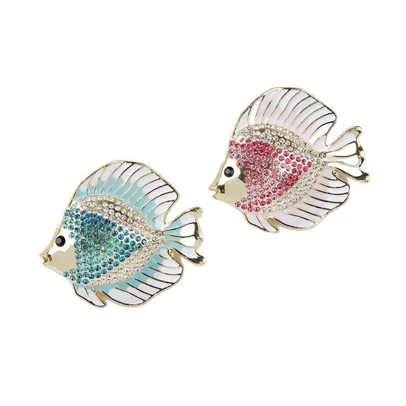 [HF][HS]1PC Cute Rhinestone Animal Tropical Fish Brooches For Women Clothing Coat Accessries Gifts
