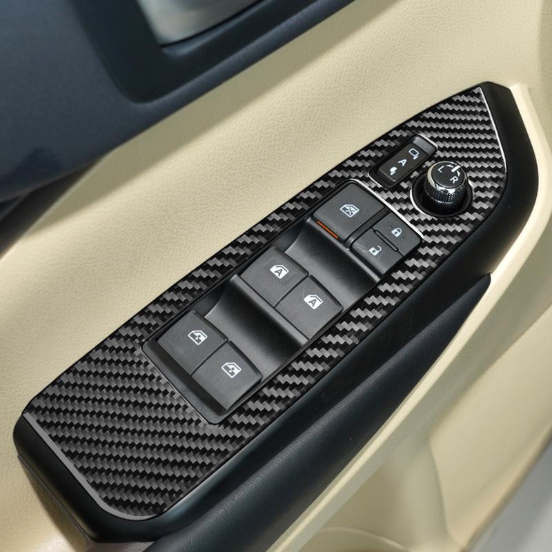 Carbon Fiber Sticker For Toyota Highlander 2014- Car Interior Accessories Dashboard Side Air Vent Window Button Door Panel