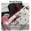 Elegant Korean Bow Decoration Women's Handbag PU Material Zipper Closure Shoulder Bag Niche Style Square Bag Fashion Occasion