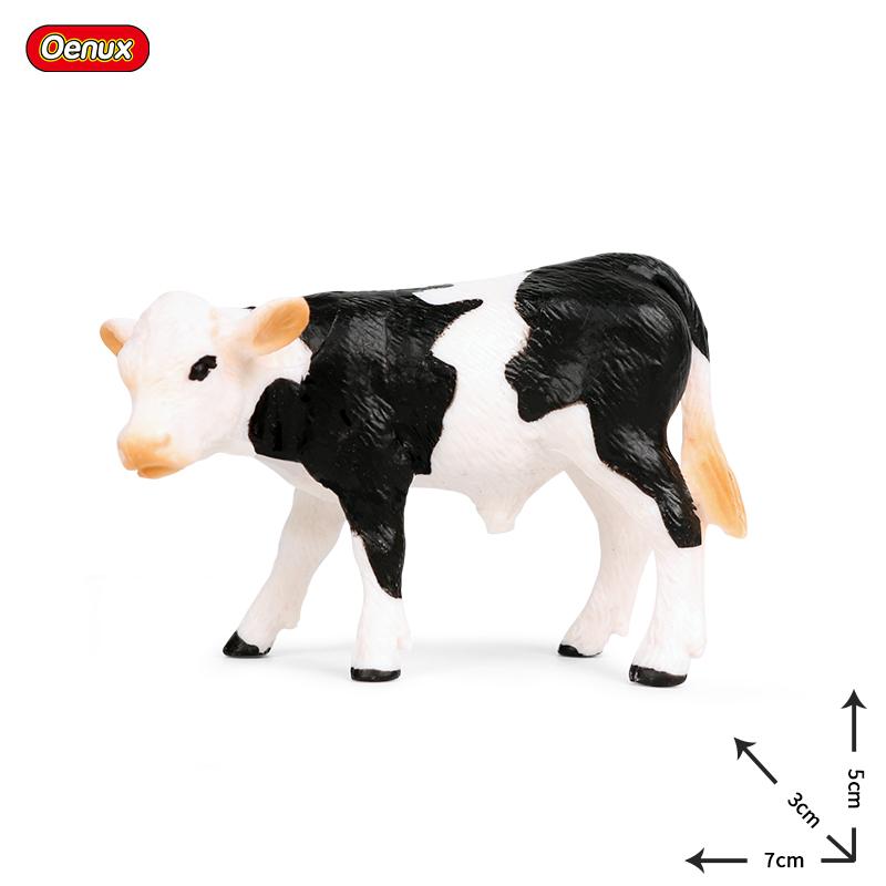 Oenux Simulation Cute Farm Animals Milk Cow Cattle Calf Angus Bull OX Buffalo Model Action Figures Educational Cute Toy Kid Gift