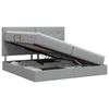Storage Bed with Mattress Light Grey 200 X 200 Cm Fabric