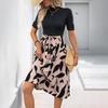 New Summer Commuter Stitching Semi-turtleneck Fashionable and Elegant Dress