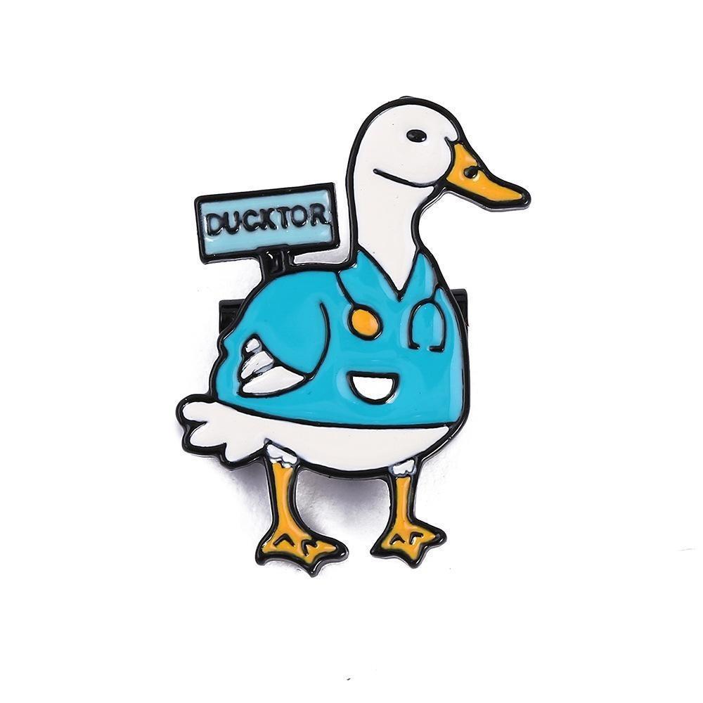 

И Веселая Игривая Брошь Утка-Доктор из сплава с креативным дизайном, идеально подходящая для персонализации, в подарок и