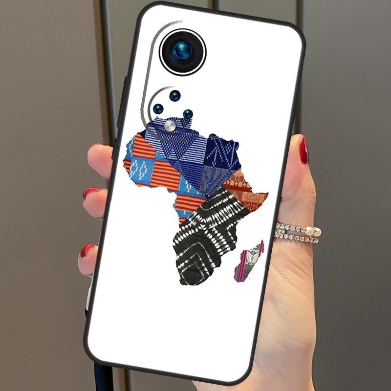 Map of Africa African Fabrics Case For Honor X8a X9a X7a X6a X7 X8 X9 X9b X8b Honor 90 70 50 10 Lite Magic 6 5 Pro Cover