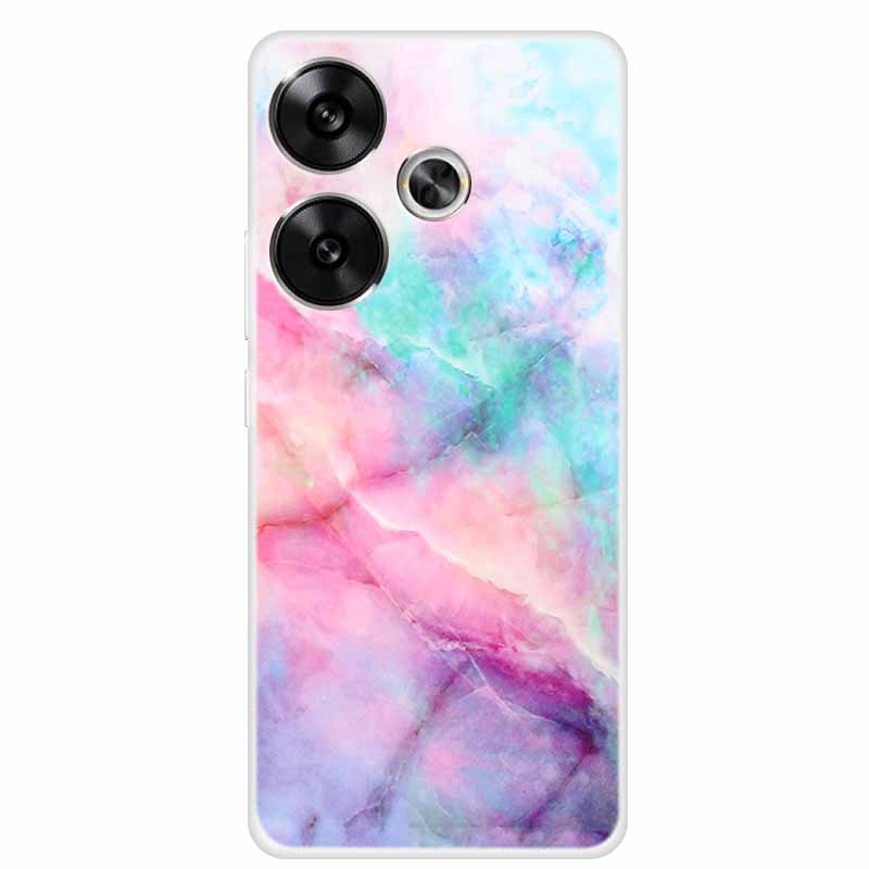 Marble Soft Phone Case For Poco F6 Transparent Case Silicone TPU Cover Funda Para Shield Clear Case for Xiaomi Poco F6 F 6 Pro