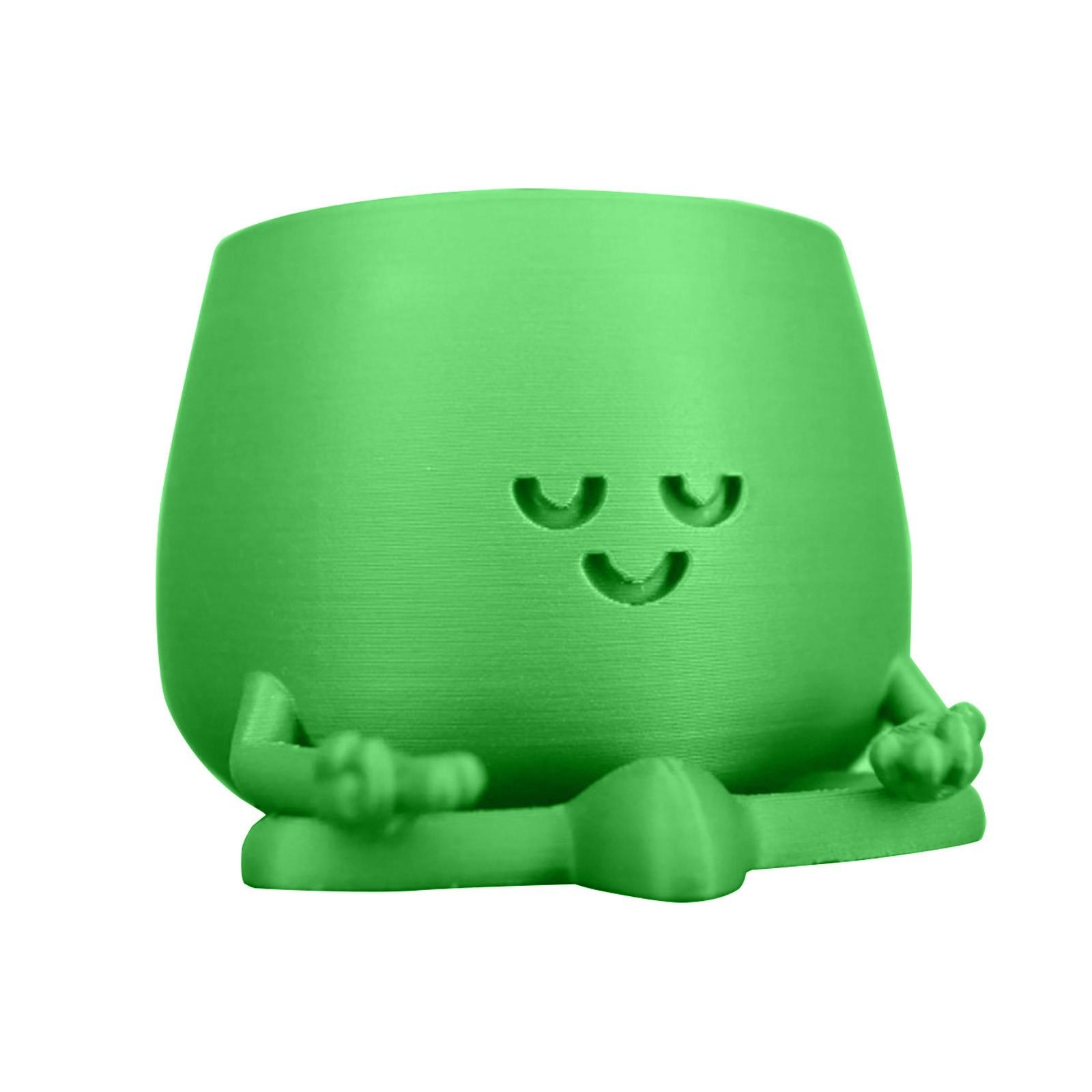 Cute Little Potted Cactus Desktop Ornaments, Fun Playing Fitness Meditation Smile Reading Little Potted Cactus One Size