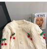 Cross-border Knitted Cardigan Women's Autumn and Winter New Foreign Style Versatile Age Reduction Short Loose Lazy Style Cherry Sweater Jacket