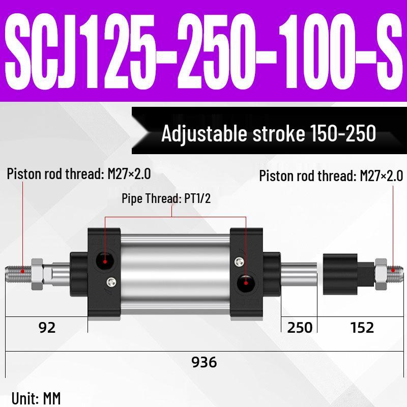 SCJ Adjustable Stroke High Thrust Pneumatic Cylinder SCJ32-160