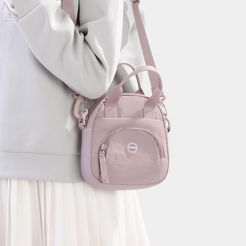 Women's Solid Color Nylon Bag Large Capacity Mobile Phone Bag Shoulder Bag Crossbody Bag