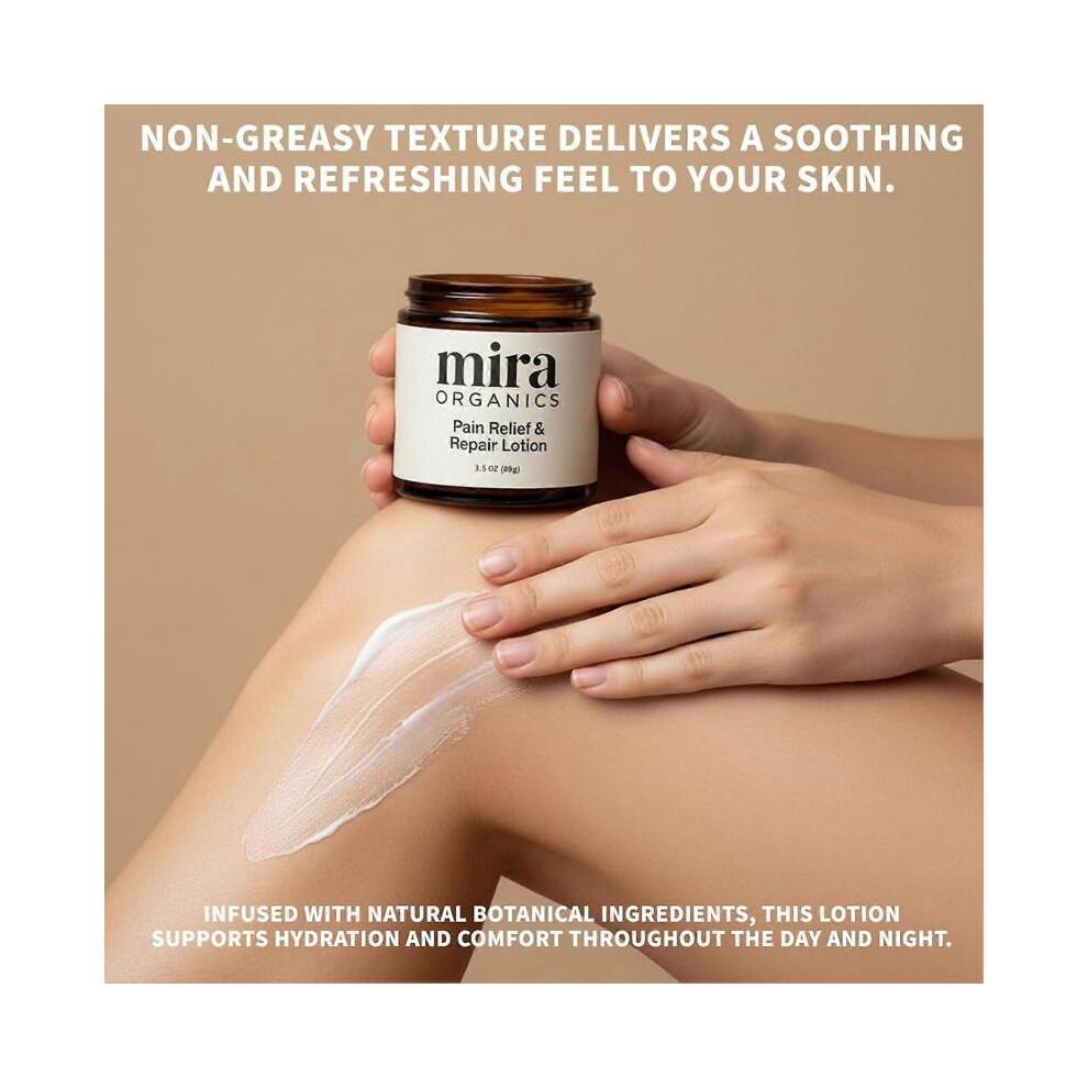 99G Mira Pain Relief Lotion, Professional Skin Repair Cream, Mira Organics Cream,Natural Botanical Blend for All Skin Types