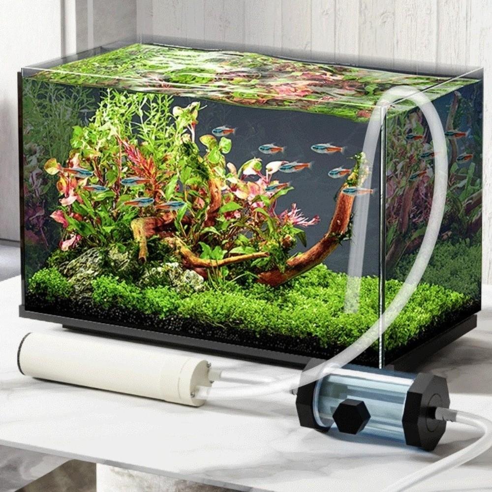 USB Powered Aquarium Water Changer Electric 280GPH Fish Tank Feces Suction Pump Low Noise with Extension Tube Dirt Waste Remover